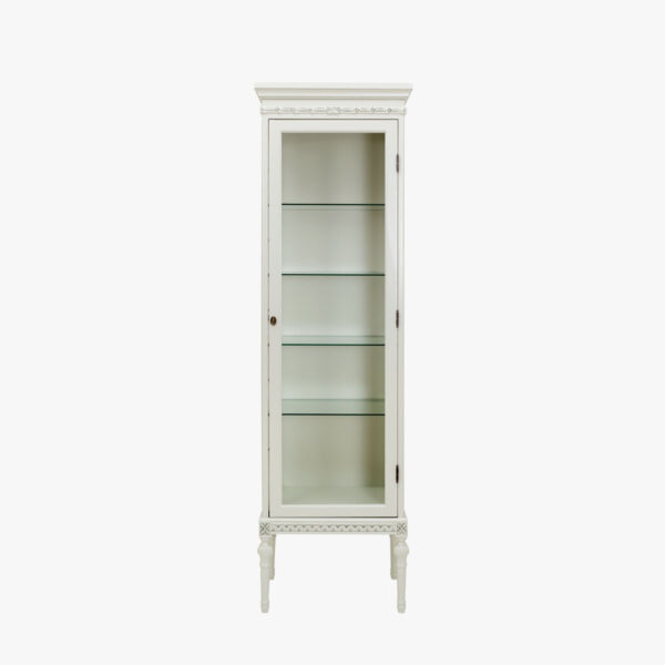Kustavilainen vitriini, helmenharmaa - patina.